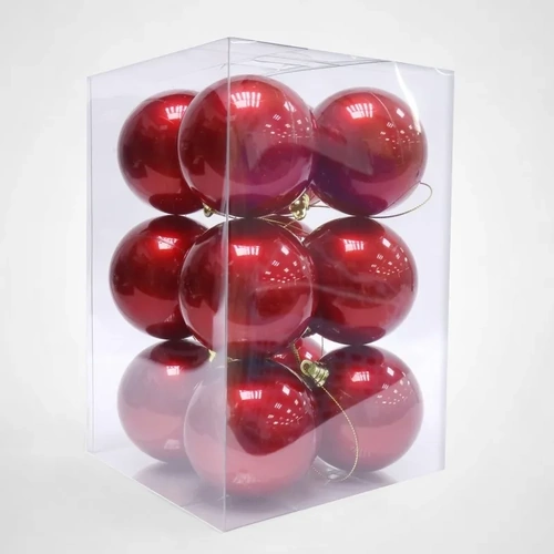 70mm Red Baubles - 12pk 