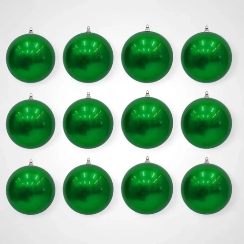 70mm Green Baubles - 12pk 