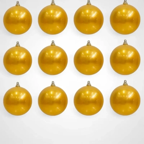 70mm Gold Baubles - 12pk 