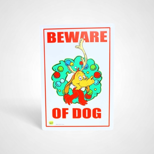 Metal Grinch Sign Beware Of Dog