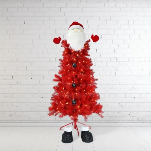 6 Foot Pre Lit Red Santa Christmas Tree