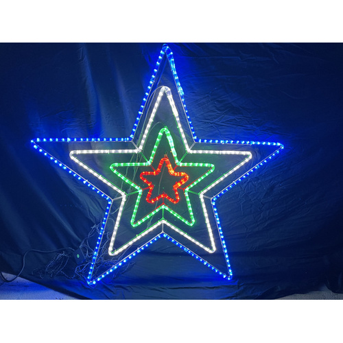 4 Layer Flashing Star Rope Light Motif - PREORDER