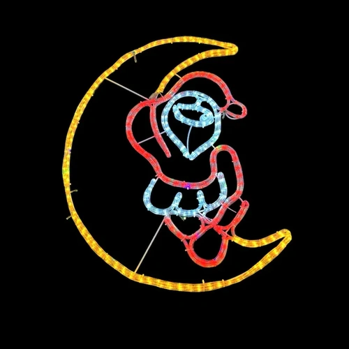 Santa on Moon Rope Light Motif 