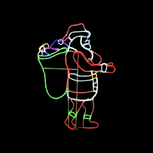 Walking Santa with Sack Rope Light Motif 