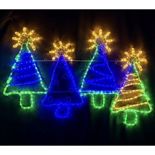 4 Christmas Trees Rope Light Motif 