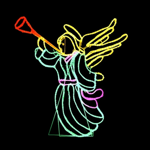 Colourful Angel with Flashing Wings Rope Light Motif