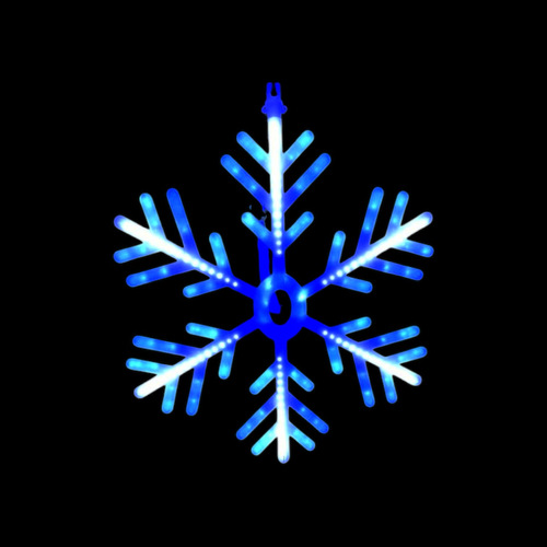 Blue and White Digital Flashing Snowflake Motif