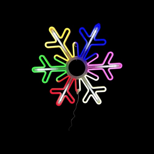 75cm Digital Neon Multi Snowflake