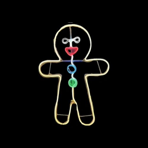 Neon Gingerbread Boy Rope Light Motif 