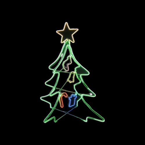 3D Neon Christmas Tree Rope Light Motif - PREORDER